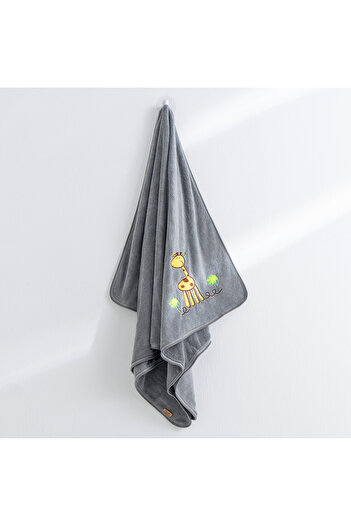 REEFI Large baby towel, rustic grey