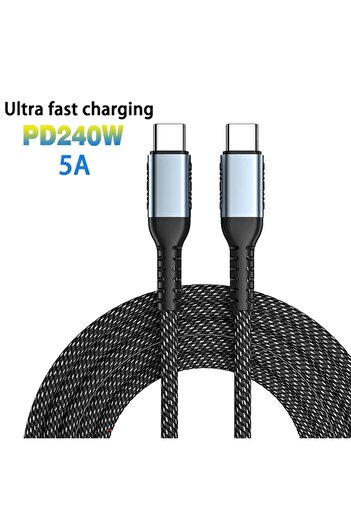 Choice 1m 240W PD 240W Ultra Fast Charging Cable for Macbook Pro 100W 5A USB Type C Data Cord for iPhone 15
