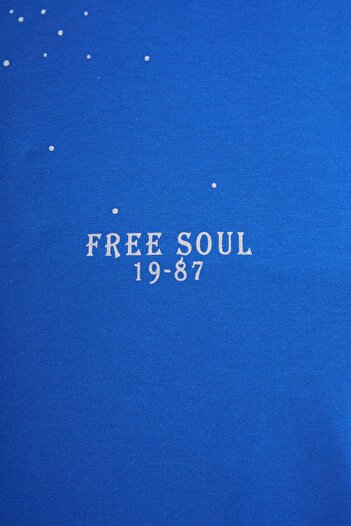 Machinist Ανδρικό μπλουζάκι Free Soul Glowing με στάμπα oversize απαλό μπλε