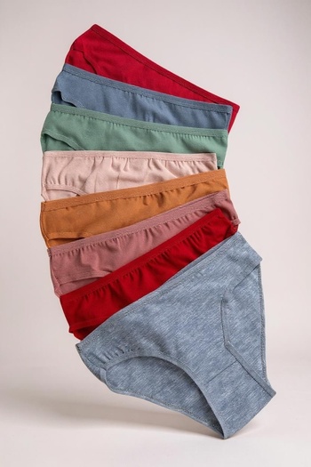 Katmirra Pachet de 6 slip pentru fete tinere din bumbac de culoare uni (Mărimea S/M pentru 13-18 ani)