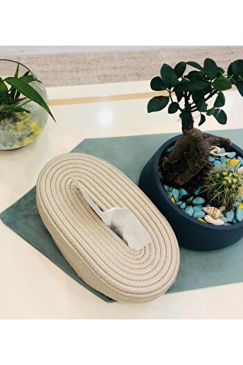KURGAN TEKSTİL Jute, Wicker, Napkin Holder Box, Napkin Holder, Organizer, Table Organizer