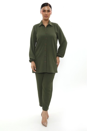 Butik Aerobin Linen Tunic Pants Suit