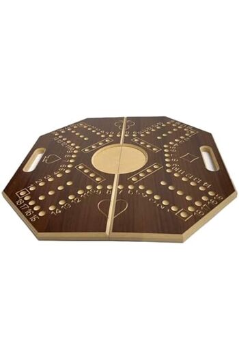 ALBADER , Numbered Foldable Jackaroo Wooden Board Game For 4 Players, Jacaroo Family Board Game