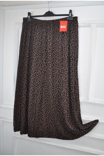 elma abone Plus Size Pigment Combed Cotton Elastic Mother's Skirt