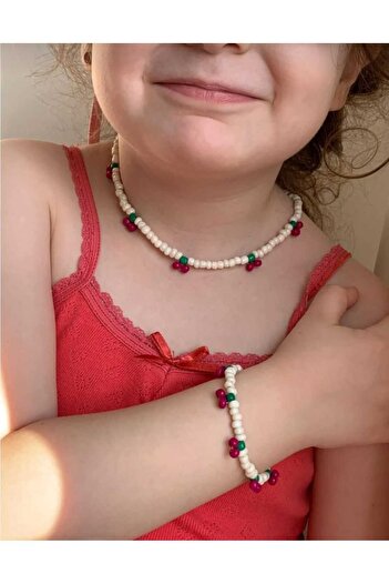 TUHAM AKSESUAR Children's Cherry Jewelry Set