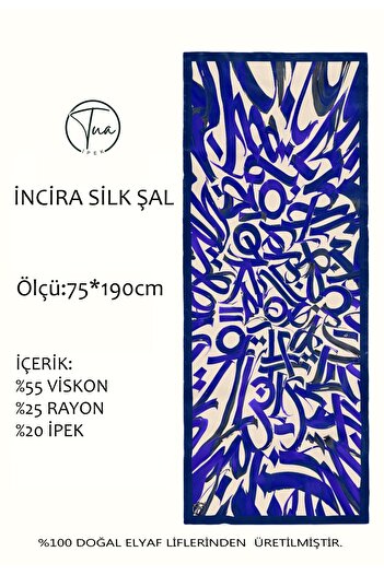 TUA İPEK Organic İnci̇ra Mulberry Silk/Viscose Shal - Line Pattern