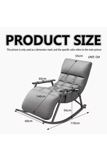 Generic Relaxing fabric rocking chair with comfortable padding for maximum comfort - Grey