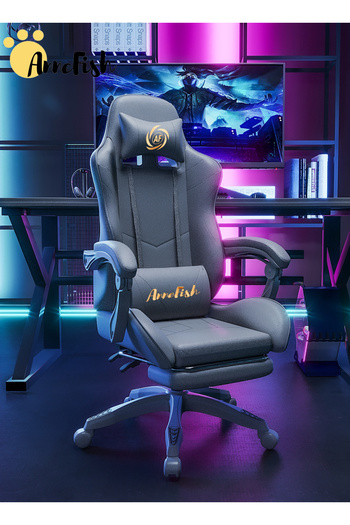 AnneFish Video Gaming Chair Racing Ergonomic Computer Massage Swivel Office Chair Retractable Footrest Gamers
