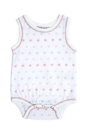 Ozmoz By Mukadder Özden Organic Sun Patterned Sleeveless Baby Girl Tank Top Body