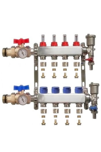 Daver Distribuitor complet 1" / 4 circuite cu conectori EK x 16 mm, Daver