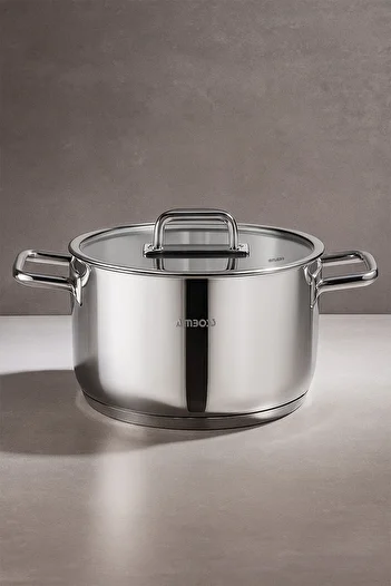Amboss Nova Stainless Steel Deep Pot with Glass Lid 28X16 cm