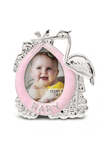 Ginza Photo Frame Baby Stork Pink