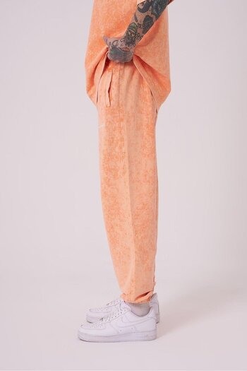 Machinist Men's Relaxed Washed Orange Spotted Sweatpants