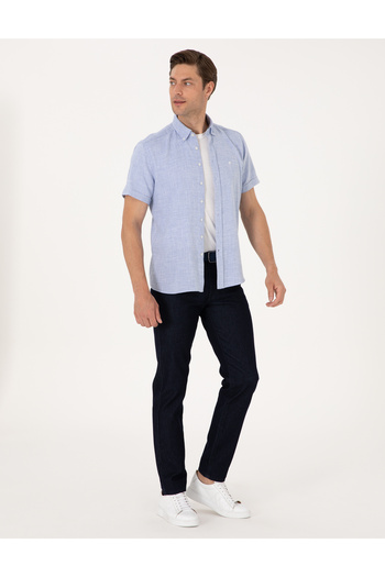 Pierre Cardin Koyu Lacivert Straight Fit Jean Pantolon 50308876-VR100