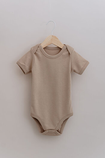 Tuğba Kuğu Short Sleeve Baby Body - Pureline Series - Brown