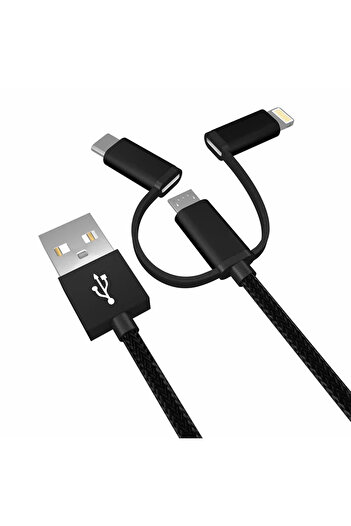 toyigoo Ally 3in1 2.4A Type-C Micro USB iPhone 5678 Rope USB Cable-(5775) - Tygo9625-9121