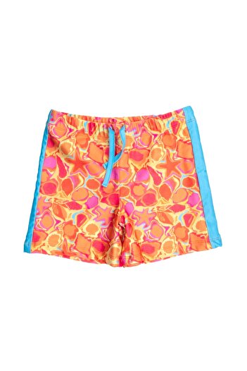 Ozmoz By Mukadder Özden Orange Patterned Knitted Fabric Boy's Shorts Swimwear