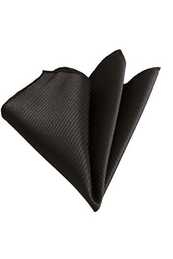 Exve Exclusive Black Self Striped Jacquard Woven Collar Handkerchief