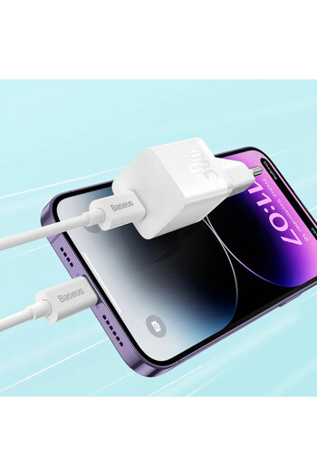 Baseus Charger Type-C, Fast Charging, GaN, 30W - (CCGN070401) - Black