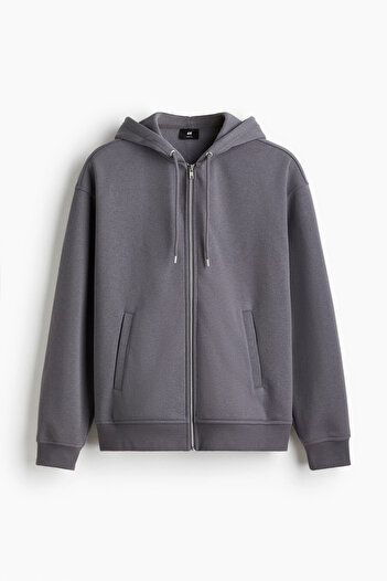 H&M Loose Fit Kapüşonlu ve Fermuarlı Üst