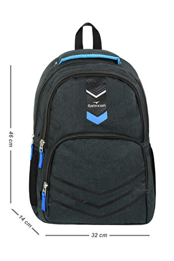 Bliss Antrasit Keten Kumaş Sırt Çantası Unisex Günlük ve Okul Laptop Bölmeli Çanta