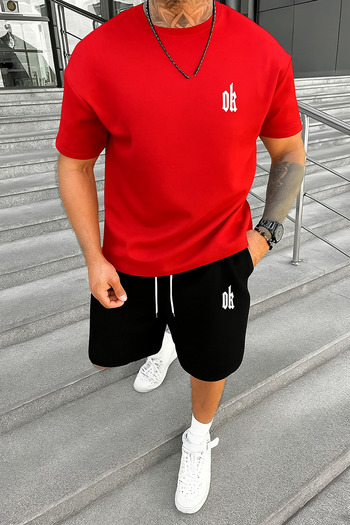 Gutsy Men's Bottom Top Set T-Shirt Shorts Dk Printed