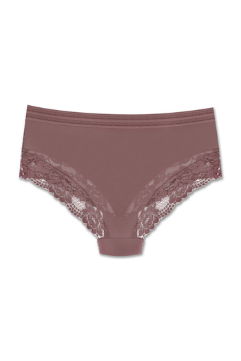 ZENA UNDERWEAR Chiloți de damă cu talie înaltă elastică cu detaliu din tul și dantelă