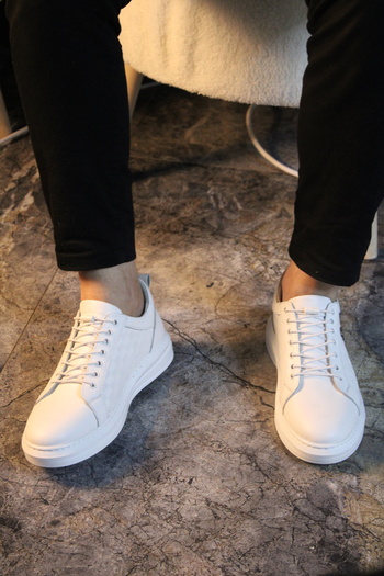 Goldbrand White Leather Men's Shoes