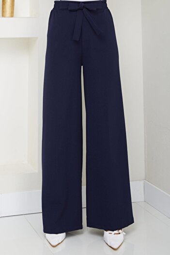 hafsamina Tie-Up Trousers Navy Blue Hm2782