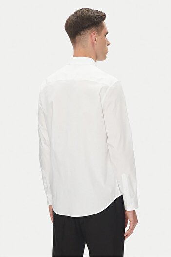 Calvin Klein Erkek Uzun Kollu Klasik Kesim Gömlek - Beyaz