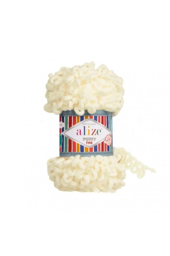 Alize Puffy 5 pieces of original Turkish soft puffy wool yarn with small loops, color number 62