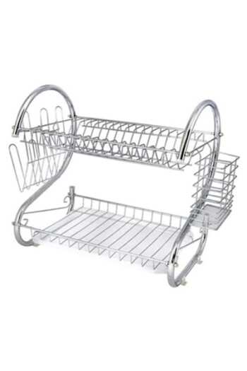 Promagg Dish Drying Rack - Stainless Steel, Multi-Tiered with Cutlery Holder and Glass Holder