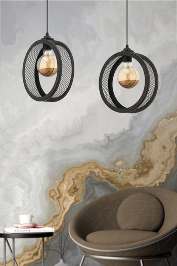 LUMINZO Hola 24 cm Siyah Modern Avize Sarkıt Salon Mutfak Kuaför Cafe Lamba Dekoratif Aydınlatma