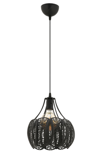 LUMINZO Oroa 24 cm Siyah Modern Avize Sarkıt Salon Mutfak Kuaför Cafe Lamba Dekoratif Aydınlatma