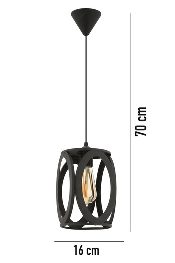 LUMINZO Vivo 16 cm Siyah Modern Avize Sarkıt Salon Mutfak Kuaför Cafe Lamba Dekoratif Aydınlatma