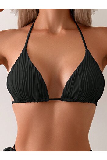 poswicon siyah kadın bikini üst