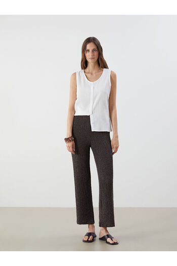 LC Waikiki Elastic Waist Textured Women's Trousers