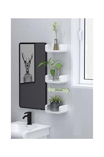 COOYA 6.6 Inch Bathroom Shelf, Self - Adhesive Wall Shelf, Non - Drilling Organizer