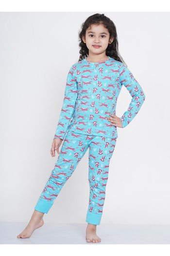 LAUREN SMITH Girl's Pajama Set Long Sleeve Top with pants 2 Piece Printed Sleepwear
