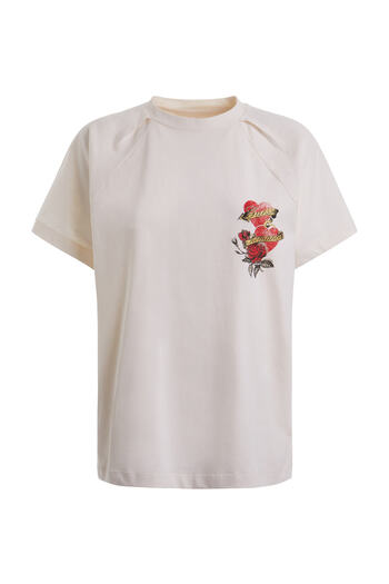 Guess Tricou de damă cu decolteu crew Ecru W3rı33k8fq4g012