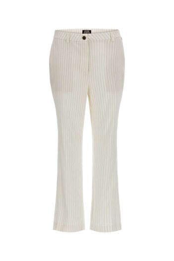 Guess Normal Waist Slim Fit White Women's Trousers W3Gb11Wfcv0S02Q