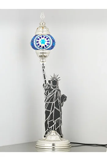 Demmex Decorative Table Lamp with Mosaic Stones - Statue of Liberty Design