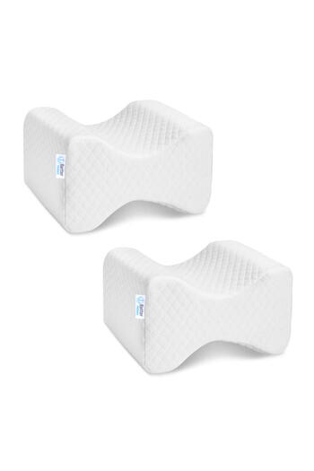 BETTER POSTURE Pack of 2 Orthopedic Knee Pillows Made of Pro Memory Foam, White, 25 X 20 X 15 Cm