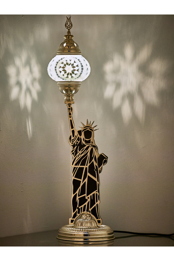 Demmex Decorative Table Lamp with Mosaic Stones - Statue of Liberty Design