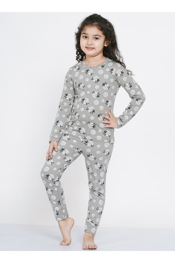 LAUREN SMITH Girl's Pajama Set Long Sleeve Top with pants 2 Piece Printed Sleepwear