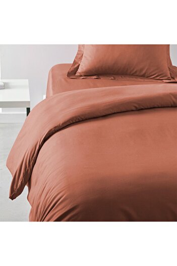 Danube Home Pristine Fit Queen Duvet Cover Light Brown 220X240Cm | 100% Cotton-144 Thread Count