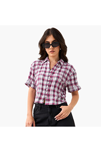 Lee Cooper Regular Fit Collared Checked Shirt