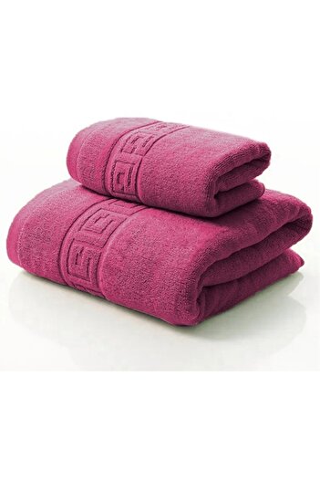OEM Set of 2 Premium Cotton Bathroom Towels, 50x90 cm, 70x140 cm, Red