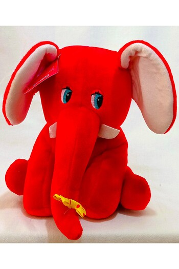 Pufline Cute Elephant, Plush Elephant Toy with Bow