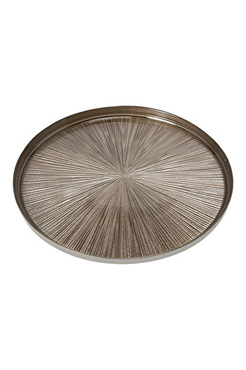 Secret de Gourmet Elegant Round Shaped Glass Astra Dinner Plate Champagne 28cm